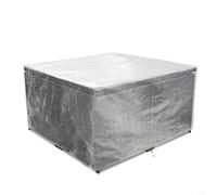 Funda transparente de polietileno para mesa de comedor con cuerda ajustable de ajuste seguro, diseñada para proteger las mesas al aire libre de elementos climáticos y rayos UV (180 x 120 x 71 cm)