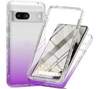 Funda transparente de protección completa de 360° con protector de pantalla integrado para Google Pixel 8, cubierta delgada de TPU y PC, bordes elevados, agarre antideslizante, diseño de doble capa a