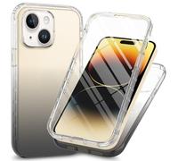 Funda transparente de protección completa de 360° con protector de pantalla integrado para iPhone 13, cubierta delgada de TPU y PC, bordes elevados, agarre antideslizante, diseño de doble capa a