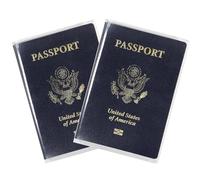 Funda transparente impermeable para pasaporte, protector de pasaporte de plástico, esencial de viaje unisex para adultos, con funda protectora de vinilo para tarjetas de identificación, paquete de 5