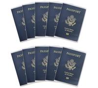 Funda transparente impermeable para pasaporte, protector de pasaporte de plástico, esencial de viaje unisex para adultos, con funda protectora de vinilo para tarjetas de identificación, paquete de 5
