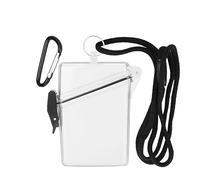 Funda transparente impermeable para tarjetas de identificación, funda deportiva impermeable con cordón y llavero, insignias de identificación y suministros, etiquetas, suministros de oficina y escuela