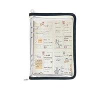 Funda transparente para coleccionistas - Funda organizadora con cremallera de 6 agujeros A5 A6, carpeta reutilizable para diarios, coleccionista multipropósito para notas de estudiantes, protección