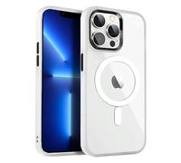 Funda transparente para iPhone 13 Pro, Compatible con MagSafe y Carga inalámbrica, Hybrid TPU, aro magnético, botones metálicos, Alta Protección y antiamarilla (iPhone 13 Pro, Translúcida)