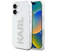 Funda transparente para iPhone 16 con diamantes de imitación de Karl Lagerfeld