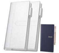 Funda transparente para planificador semanal Hobonichi, funda protectora de plástico con soporte para bolígrafo y bolsillos, impermeable, resistente a los arañazos, se adapta a las semanas 2024, 2025