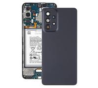 Funda trasera de batería de repuesto compatible con Samsung Galaxy A53 5G SM-A536B, cubierta trasera de batería con cubierta de lente de cámara, color negro