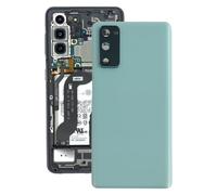 Funda trasera de batería de repuesto compatible con Samsung Galaxy S20 FE, cubierta trasera de batería con cubierta de lente de cámara. Azul