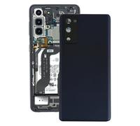 Funda trasera de batería de repuesto compatible con Samsung Galaxy S20 FE, cubierta trasera de batería con cubierta de lente de cámara, color negro