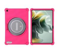 Funda Trasera de Silicona Suave for Lenovo Tab Plus Gen 2 12,1 Pulgadas | Soporte de anillo giratorio de 360° Cubierta protectora de cuerpo completo a prueba de golpes(Rose)