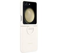 Funda Trasera Oficial Samsung Galaxy Z Flip5 Silicona Con Anillo - Crema