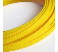 Funda trenzada de PET de alta densidad (2-14 mm) - Protección UV expandible for cables, funda dividida ignífuga, 1 unidad(Uv Yellow,30MM*10 M)
