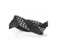 Funda trenzada PET de 1~50M de diámetro 2/4/6/8/10/12/16/20/25mm funda protectora de cables aislados de alta densidad expandible(Black Silver,25mm,20 m)