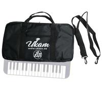 Funda UKAM acolchada 10mm Con Bolso. para mini-teclados 32 Notas compatible con: Casio SA46/SA47, SA-50/SA-51,OQAN QKB32 y KURZWEIL KP10. Medidas:47x25x7cm. Fabricado en España (10mm. con bandolera)