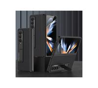 Funda Ultrafina De Piel Vegana Gkk Con Soporte, Compatible Con Samsung Galaxy Z Fold4 (Negro Frío): Negro