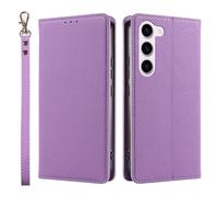 Funda ultrafina para Samsung Galaxy S25 Ultra/S25 Plus/S25, Litchi-cicatrices Funda con Tarjeteros Magnética Cartera Cuero Funda, Morado, S25 Ultra