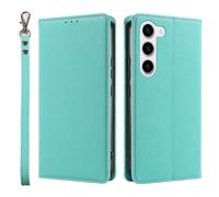Funda ultrafina para Samsung Galaxy S25 Ultra/S25 Plus/S25, Litchi-cicatrices, funda para teléfono móvil con ranuras para tarjetas, cartera magnética de piel, verde, S25 Ultra