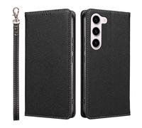 Funda ultrafina para Samsung Galaxy S25 Ultra/S25 Plus/S25, Litchi-cicatrices, funda para teléfono móvil con tarjetero, cartera magnética, funda de piel, negro, S25
