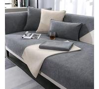 Funda universal de felpilla para sofá de 1/2/3 plazas, fundas antideslizantes para sofás en forma de L, protector de piel suave y gruesa en gris, 70 x 240 cm, solución elegante para decoración del