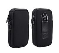 Funda universal de neopreno de doble capa, con cierre para cinturón para iPhone 12 Pro Max 11 Pro Max XR XS Max/Google Pixel 5 4a 5G 4XL 3a 3XL / OnePlus 9 9R 9 Pro 8 8T Nord 7 7T (negro)