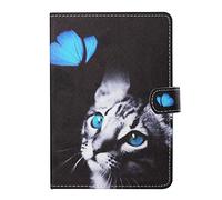 Funda Universal de Piel con Soporte para Fire HD 10, Google Nexus 9/10, iPad 2018, Galaxy Tab E 9.6 / Tab A 10.1, Sony Xperia Z, Z2 / Z3