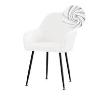 Funda universal de terciopelo elástico para silla con reposabrazos, lavable, respaldo alto, elegante, protector para decoración del hogar, hotel, banquete (blanco, 1 pieza)