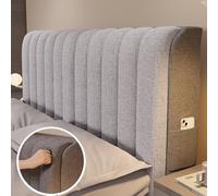 Funda universal para cabecero de cama, suave, elástica, lavable, de algodón, para decoración de dormitorio, color gris, 200 cm, accesorio de ropa de cama elegante y funcional