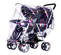 Funda universal para cochecito de bebé, impermeable, a prueba de polvo, resistente al viento, con dosel y puerta con cremallera, fácil de levantar y salir