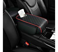 Funda Universal para Consola Central de Coche Suzuki Jimny (2005-2018), cojín de reposabrazos de Cuero con 2 Bolsillos y Caja de pañuelos, Protector de Espuma viscoelástica, Accesorios para Coche