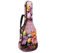 Funda universal para guitarra acústica, se adapta a 40/41/42 pulgadas, impermeable con capa protectora de esponja, corona de Pascua rosa, multicolor, 42.9x16.9x4.7 in, Bolsa para guitarra