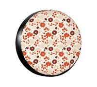 Funda Universal para neumáticos de Repuesto con Motivos botánicos de Flores de Dalia, Naranja, Beige, Resistente a la Intemperie, al Sol, al Polvo, para camión, Viaje, Remolque, vehículo, 40,6 cm
