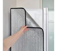 Funda Universal para Refrigerador, Cubierta Aislante de Aluminio para Refrigerador, Película Reflectante de Aislamiento Térmico para Congelador(Black Magnetic Sticker,50 x 170 cm)