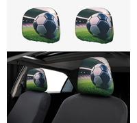 Funda universal para reposacabezas de coche con estampado de balón de fútbol, 2 piezas, transpirable, protector elástico para SUV, camiones, furgonetas y coches