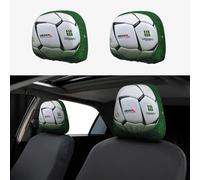 Funda universal para reposacabezas de coche con estampado de balón de fútbol blanco, 2 piezas, transpirable, protector elástico para SUV, camiones, furgonetas y coches