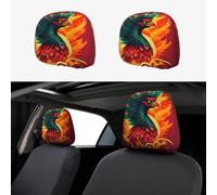 Funda universal para reposacabezas de coche con estampado Phoenix, 2 piezas, transpirable, protector elástico para SUV, camiones, furgonetas y coches