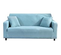 Funda universal para sofá de 3 plazas, antideslizante, elástica, con reposabrazos, protector impermeable para muebles, funda elástica azul para sofá de 3 plazas