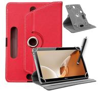 Funda universal para tablet DV de 10 pulgadas con función atril y rotación de 360°, compatible con todas las tabletas de 10 y 10.1 pulgadas + lápiz capacitivo (rojo)