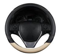 Funda Universal para Volante De Coche De 15 Pulgadas, Transpirable. Accesorios Interiores Mayoría Los Coches.(Fang-PU-Black Beige)
