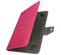 Funda universal tabletas 10” con efecto cuero envejecido Soporte vídeo fucsia