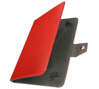 Funda universal tabletas 10” con efecto cuero envejecido Soporte vídeo rojo