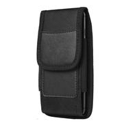 Funda universal vertical móvil para cinturón, con bolígrafo y mosquetón Negro