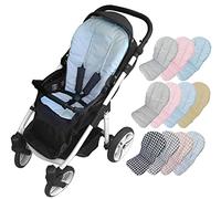 Funda Verano Silla de Paseo Bebé - Algodón - Colchoneta Fresquita Universal Carro - Marca Vizaro (Azul Lunares - Algodón)