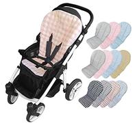 Funda Verano Silla de Paseo Bebé - Algodón - Colchoneta Fresquita Universal Carro - Marca Vizaro - Rosa Cuadros Vichy - Algodón Premium 100%