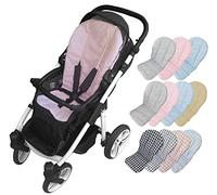 Funda Verano Silla de Paseo Bebé - Algodón - Colchoneta Fresquita Universal Carro - Marca Vizaro (Rosa Lunares - Algodón)