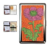 Funda versátil de Estilo Vintage para Tarjetas y Dinero en Efectivo - Nuevas Carteras de Metal duraderas - Tarjetero - Cartera de Metal Ultra Delgada - Cierre fácil a presión (F)