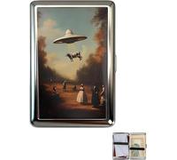 Funda versátil de Estilo Vintage para Tarjetas y Dinero en Efectivo - Nuevas Carteras de Metal duraderas - Tarjetero - Cartera de Metal Ultra Delgada - Cierre fácil a presión (E)