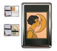 Funda versátil de Estilo Vintage para Tarjetas y Dinero en Efectivo - Nuevas Carteras de Metal duraderas - Tarjetero - Cartera de Metal Ultra Delgada - Cierre fácil a presión (A)