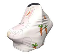 Funda versátil para silla de paseo con estampado completo de conejo sonriente, especialmente diseñada para tu bebé