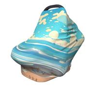 Funda versátil para silla de paseo con estampado completo de dibujos animados de playa, especialmente diseñada para tu bebé