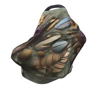 Funda versátil para silla de paseo con estampado completo de flores de plumas, especialmente diseñada para tu bebé